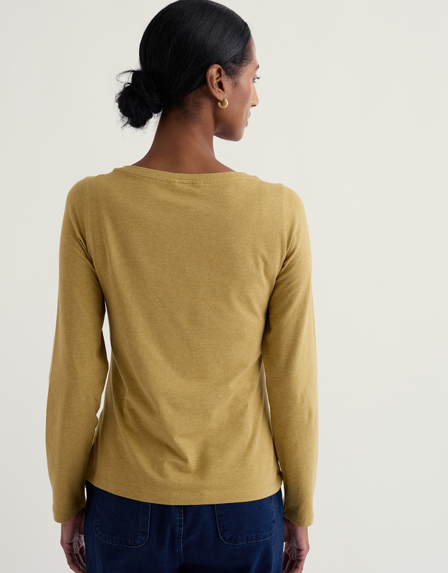 Seasalt - Seasalt Cornwall Green Easel Long Sleeve Top Jersey