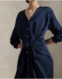 Polo Ralph Lauren - Satin Tie-Front Wrap Shirtdress