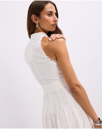 The Fated - Quinn Broderie Halter Neck Midi Dress