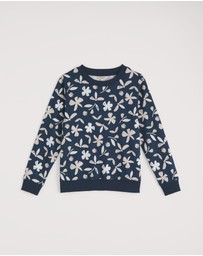Seasalt - Seasalt Cornwall Teal Bright Wave Printed Sweatshirt