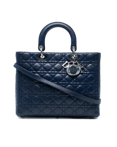 Dior - Pre-Loved Large Lambskin Cannage Lady Dior