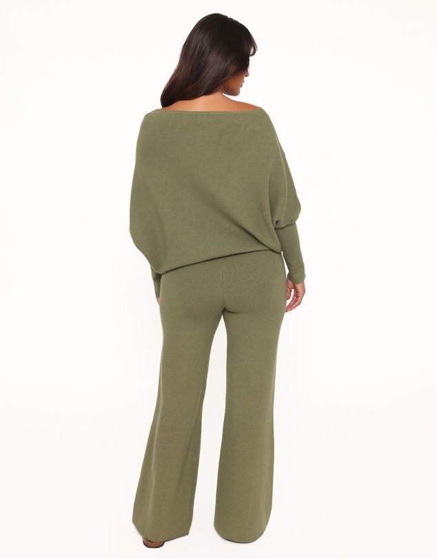 Petal & Pup - Gennie Knitted Pant Set - Avocado