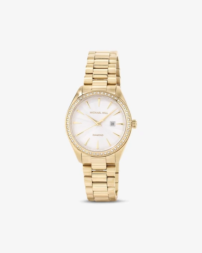 Michael Hill - Women's Diamond Bezel Watch in Gold Tone Stainless Steel