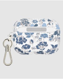 Kate Spade - Kate Spade Flowerbed Blue with Silver Clip Case for AirPod Pro 3