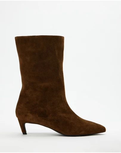 AERE - Nara Suede Heeled Boots