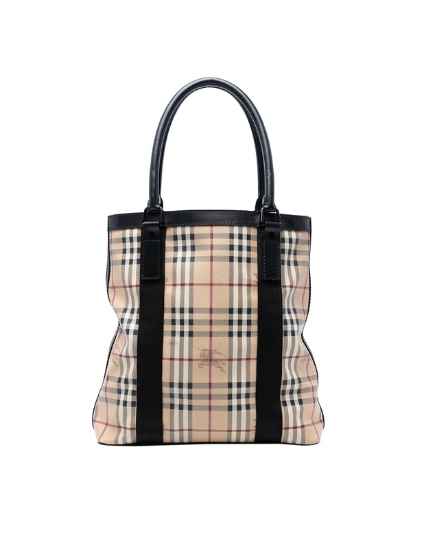 Pre-Loved by Azura Reborn - Pre-Loved Haymarket Check Coated Canvas Vertical Tote