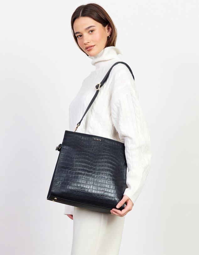 SABEN - Beatrice Shoulder Bag Black Croc