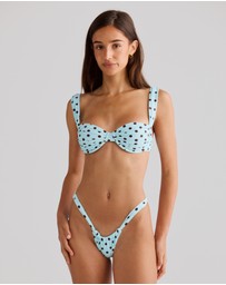 Vacay Swimwear - Rhodes Bottom Blue Polka