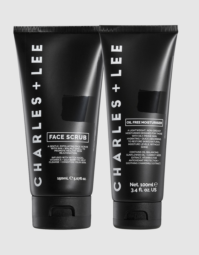 Charles + Lee - Face Scrub + Oil Free Moisturiser Duo