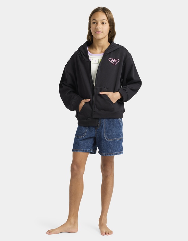 Roxy - Girls 4 to 16 Midnight Hike Brushed Zip Up Hoodie