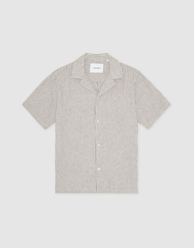 Les Deux - Lukas Stripe Cotton Linen SS Shirt