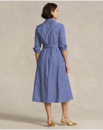 Polo Ralph Lauren - Belted Striped Cotton Shirtdress