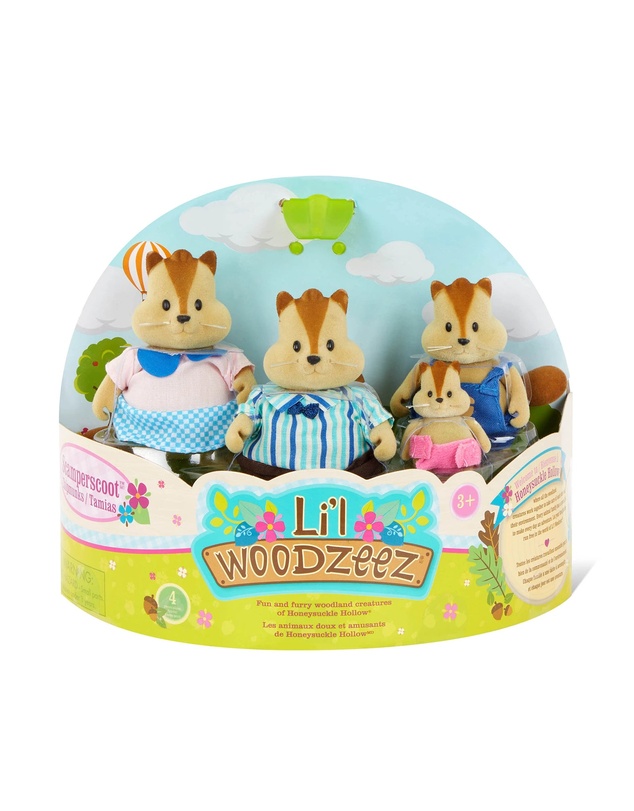 Lil Woodzeez - The Scamperscoot Chipmunk Family Mini Toy Animals