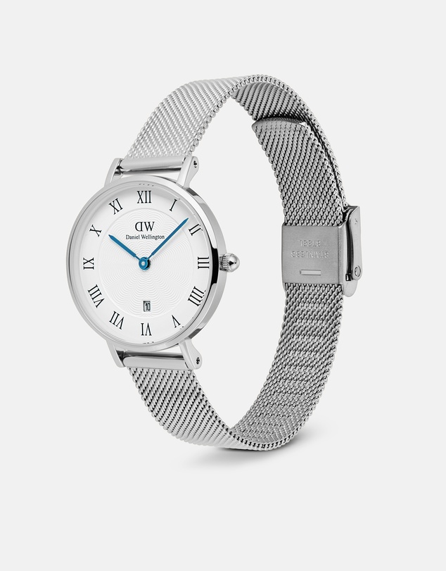 Daniel Wellington - Petite 28mm Roman Numerals Date Sterling S
