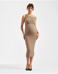 Ripe Maternity - Luxe Knit Off Shoulder Dress