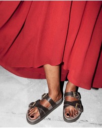 & Other Stories - Cross-Strap Leather Sandals