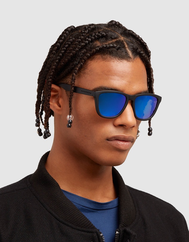 Hawkers Co - Polarized Dark Black Blue One Raw Sunglasses for Men and Women UV400