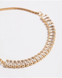 Lovisa - Gold Plated Cubic Zirconia Baguette Toggle Tennis Bracelet