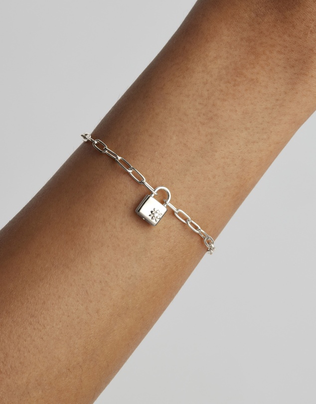 By Charlotte - Promise of Us Lotus Padlock Bracelet