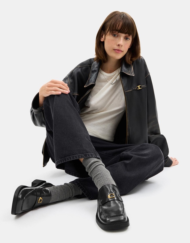 Coach - Glazed Leather Penny Loafers
