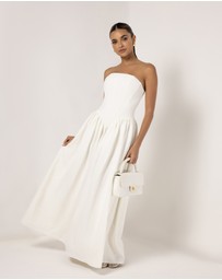 Heiress Beverly Hills - Strapless Corset Crepe Flare Maxi Dress