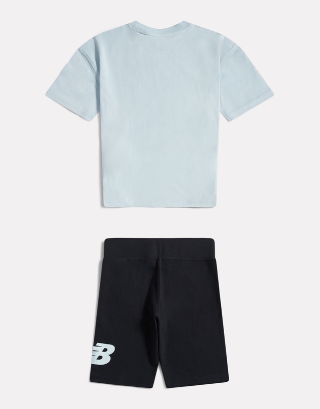 New Balance - Stacked Logo Tee & Cycle Short Set