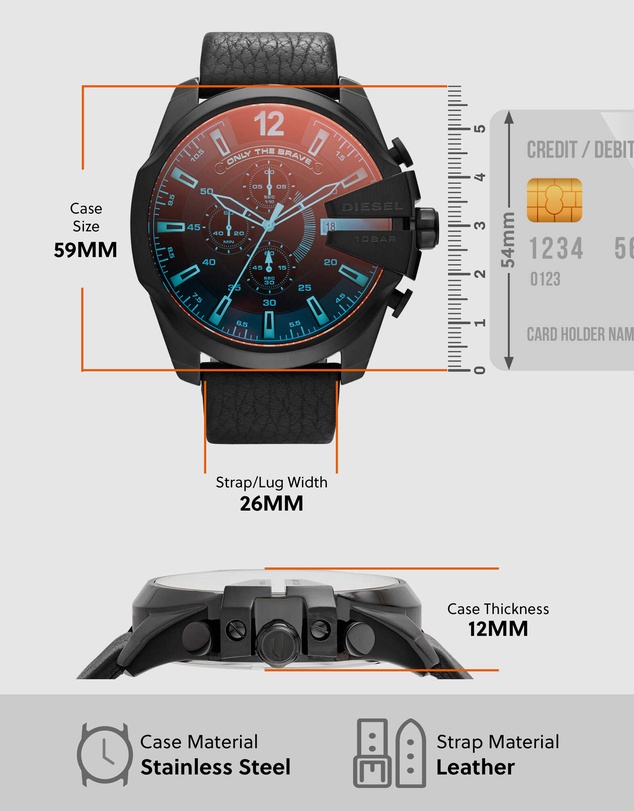 Diesel - Mega Chief Black Chronograph Watch