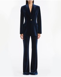 Carla Zampatti - Navy Velvet Bootleg Pant