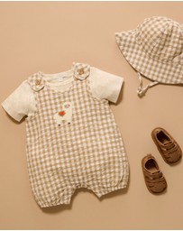 Purebaby - Gingham Romper -Kids-Babies