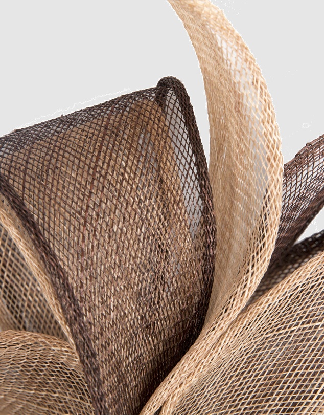 Max Alexander - Coffee and Nude Sinamay Bow Racing Fascinator