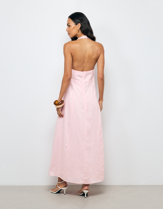 AERE - Lacey Halter Linen Dress