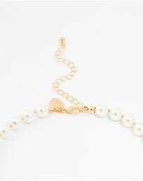 Lovisa - Gold Plated Alternating Medium Pearl & Ball Necklace