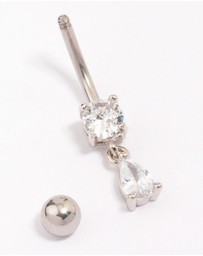 Lovisa - Surgical Steel Cubic Zirocnia Pear Drop Belly Piercing