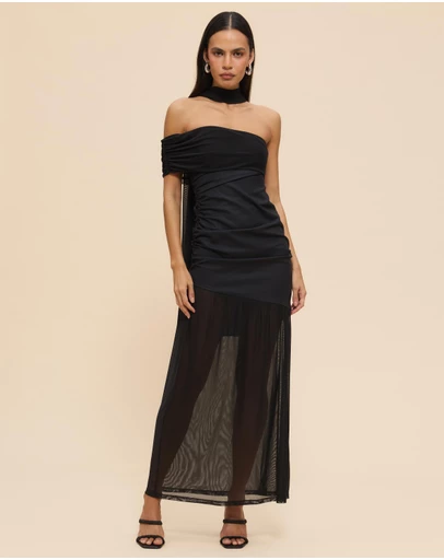 CHANCERY - Bree One Shoulder Self Scarf Maxi Dress