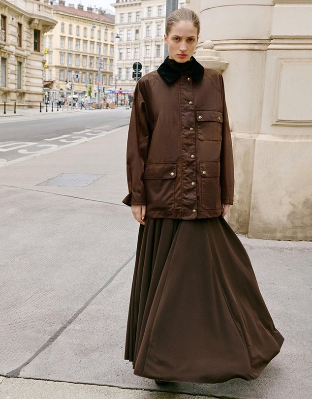 M.N.G - Waxed-Effect Parka With Corduroy Collar