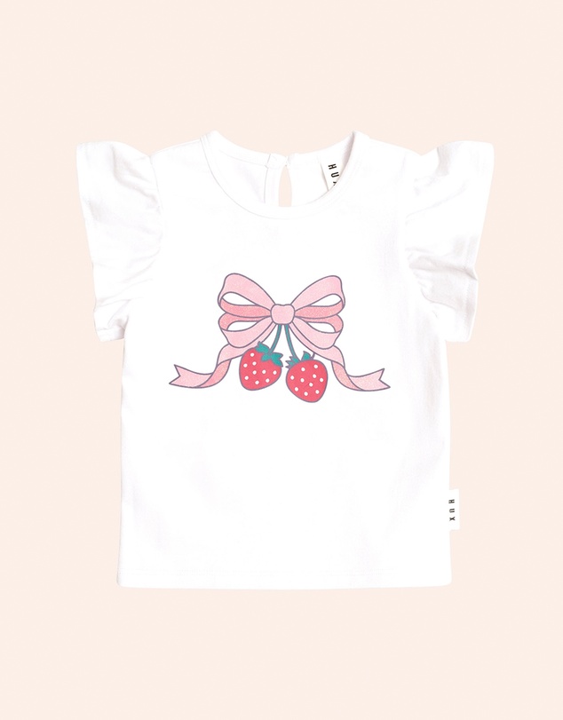 Huxbaby - Strawberry Bow Frill Tee - Babies-Teens