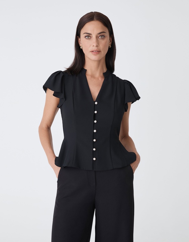 Forcast - Carissa Gathered Sleeve Top