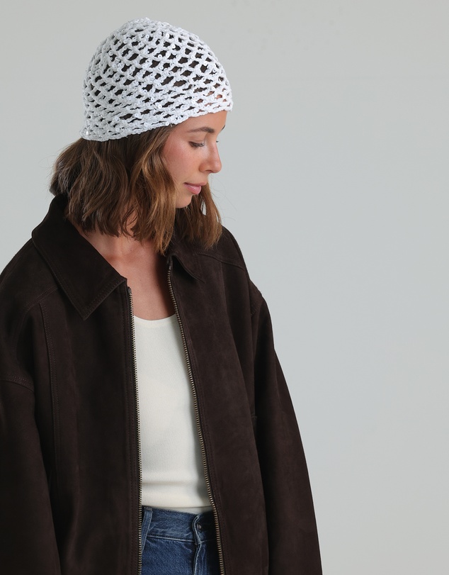 Morgan & Taylor - Sophie Crochet Mesh Hat in White