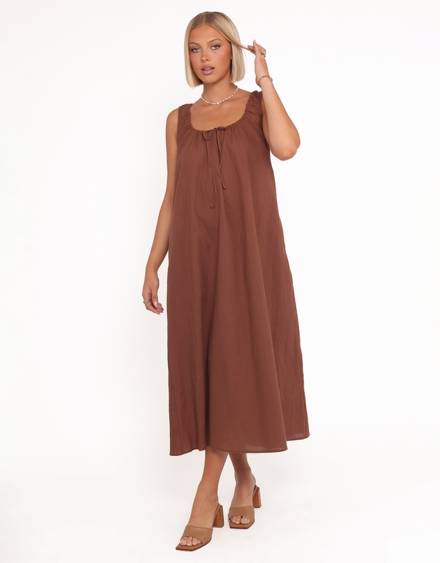 Petal & Pup - Bowman Maxi Dress - Chocolate Brown