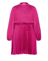 City Chic - Halle Long Sleeve Pleat Mini Dress
