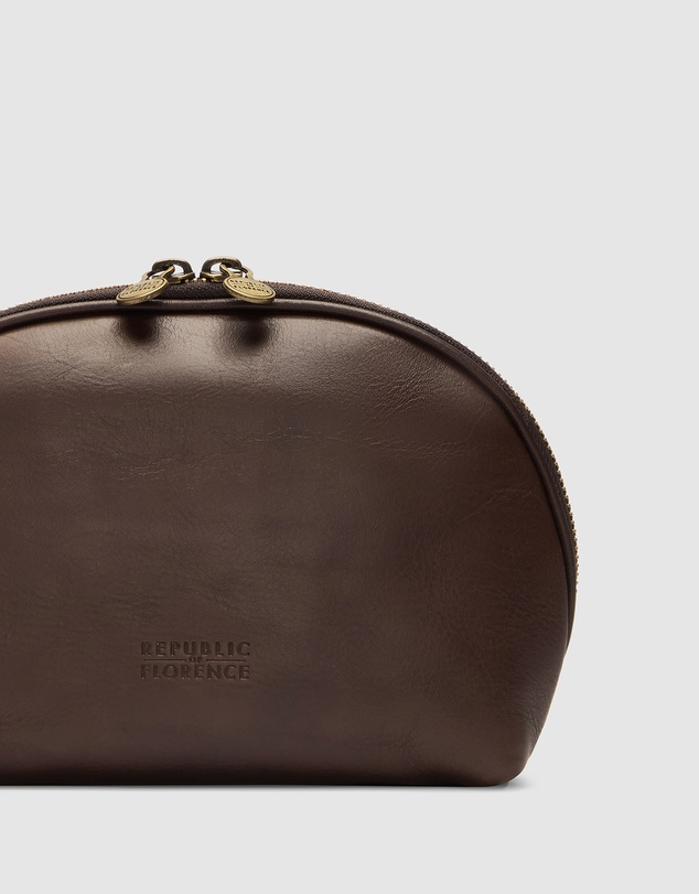 Republic of Florence - Porter Matt Chocolate Leather Pouch