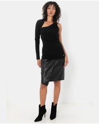 Karl Lagerfeld - Asymmetric Jersey Party Top