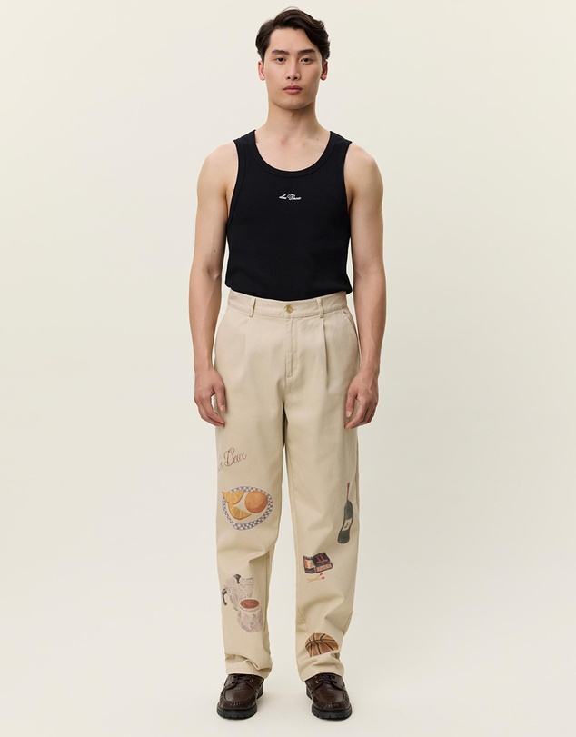 Les Deux - Romeo Pleated AOP Canvas Pants