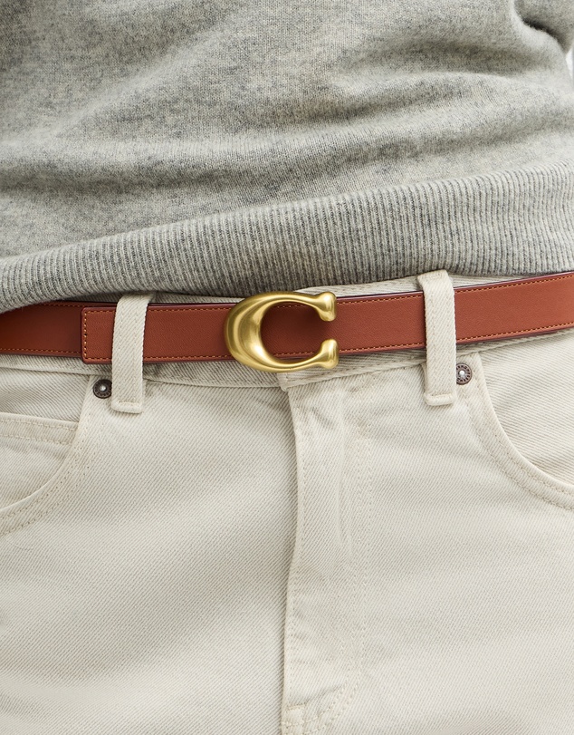Coach - Coated Canvas Signature Sculpted C Reversible Belt