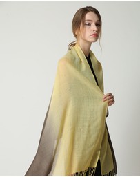 Ozwear Connection Uggs - Ugg 100% Merino Wool Tie Dye Scarf Lemon and Brown
