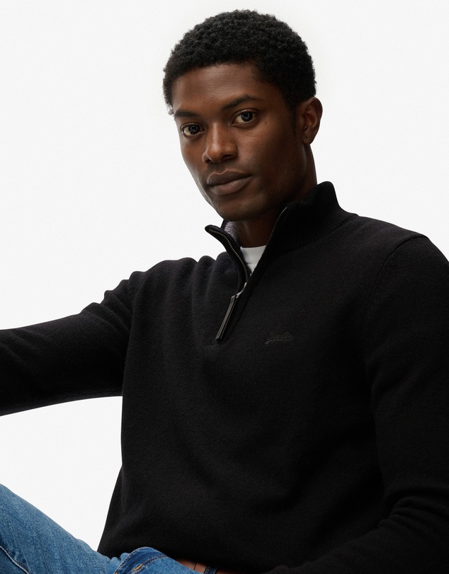 Superdry - Wool Blend Half Zip Slim Fit Jumper