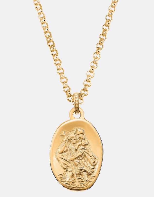 Dower & Hall - Men's St. Christopher Talisman Necklace In Gold Vermeil