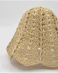 FORD MILLINERY - Daisy Crochet Bucket Hat (natural)