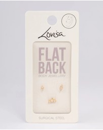 Lovisa - Gold Plated Surgical Steel Pearl Flat Back Pack