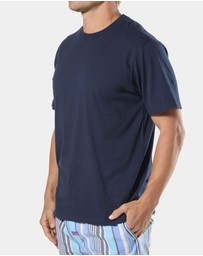 Mitch Dowd - Cotton Crew Neck Oversized Tee 2 Pack - Blue and Navy